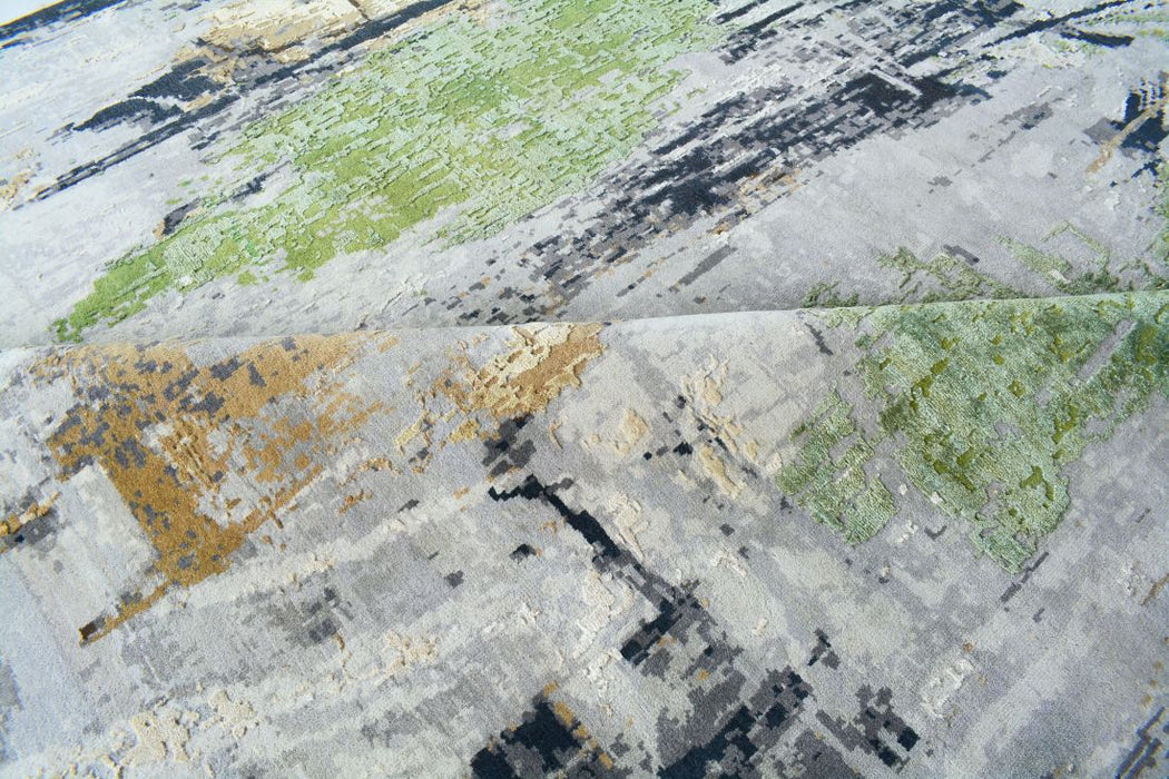 Artsy Charcoal/Green Wool and Silk