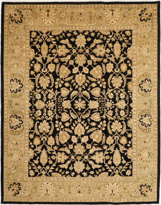 Chobi Black/Light Green Ghazni Wool