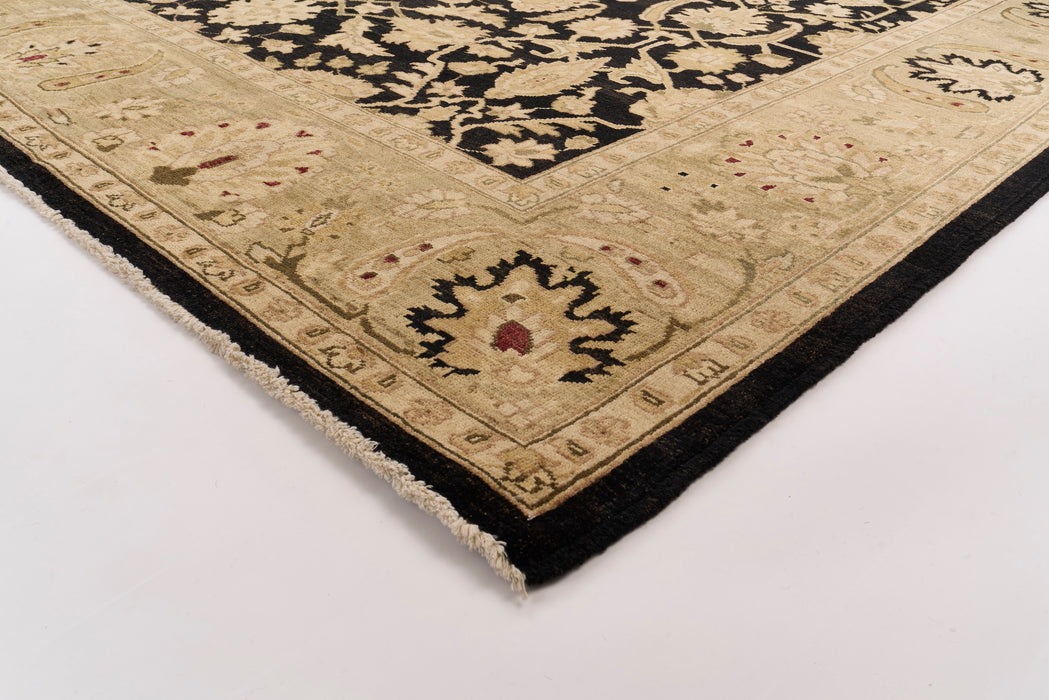 Chobi Black/Light Green Ghazni Wool
