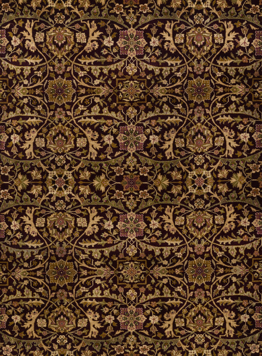 8x10 Indo Persian Aubergine/Beige Wool