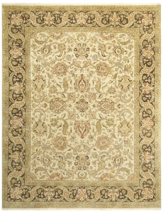Agra 8x10 Ivory/Brown Wool