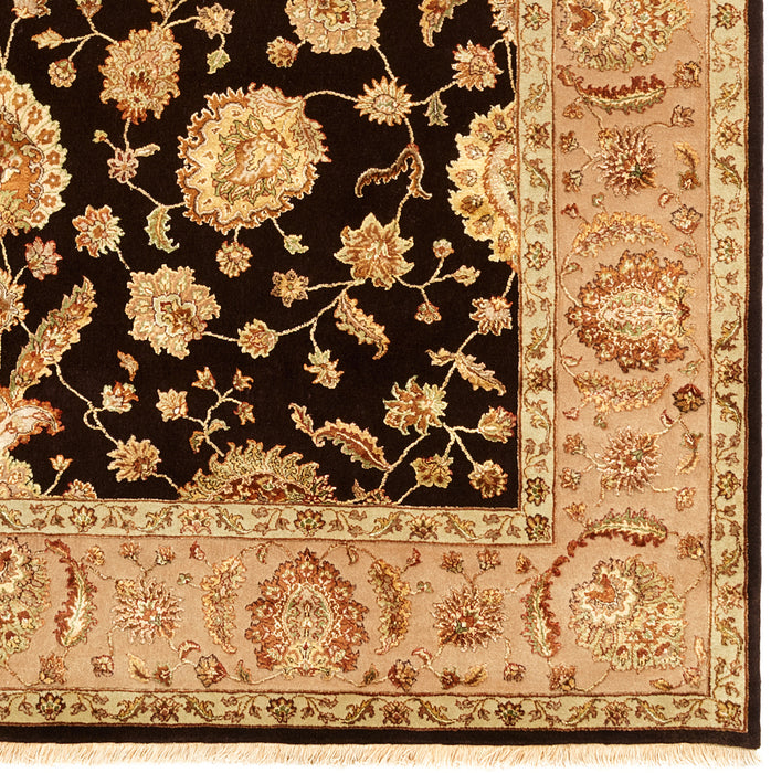 8x10 Kashmir Collection Brown/Sand Wool and Silk Embossed