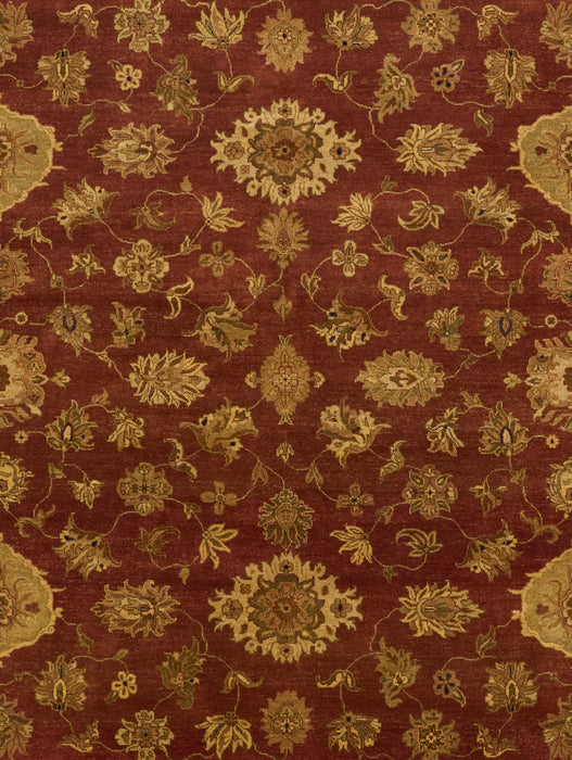 8x10 Impressions Tomato Red Beige Wool