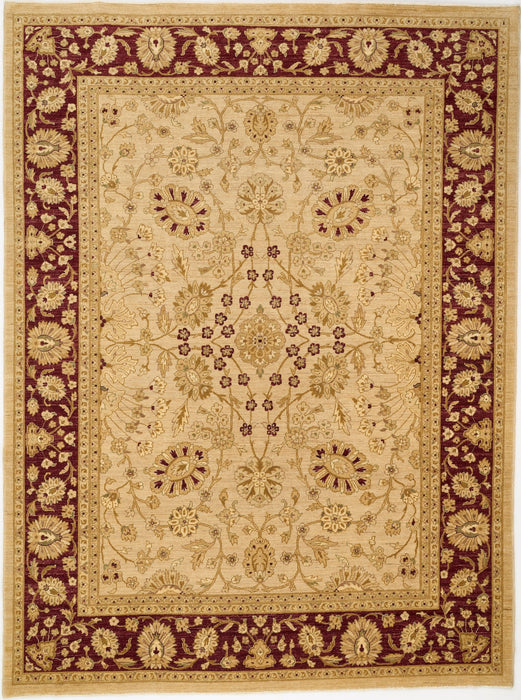 Chobi 9x12 Beige and Red Ghazni Wool