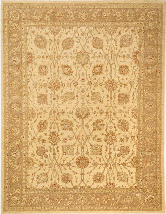 Chobi 9x12 Ivory/Dark Beige Ghazni Wool