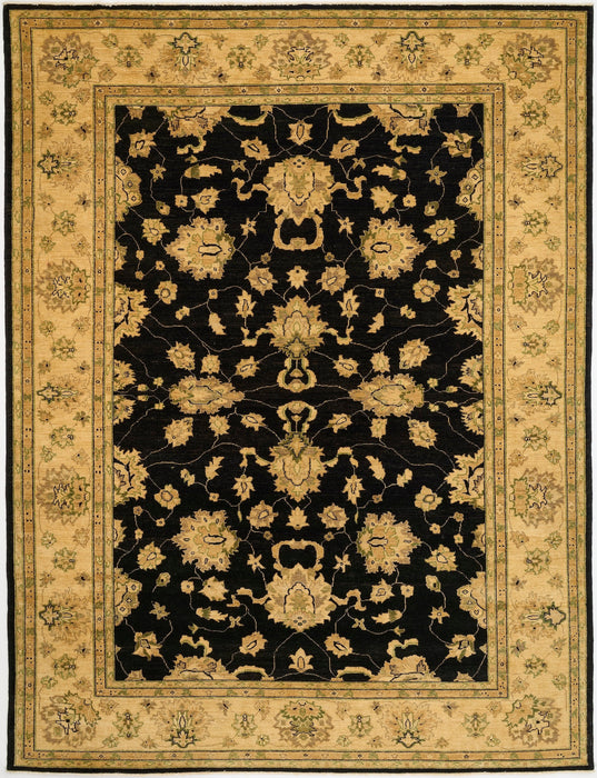 Chobi 9x12 Cream/Black Ghazni Wool