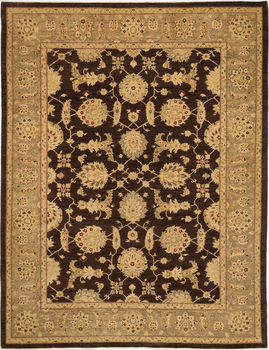 Chobi 9x12 Black Ivory and Grey Blue Ghazni Wool