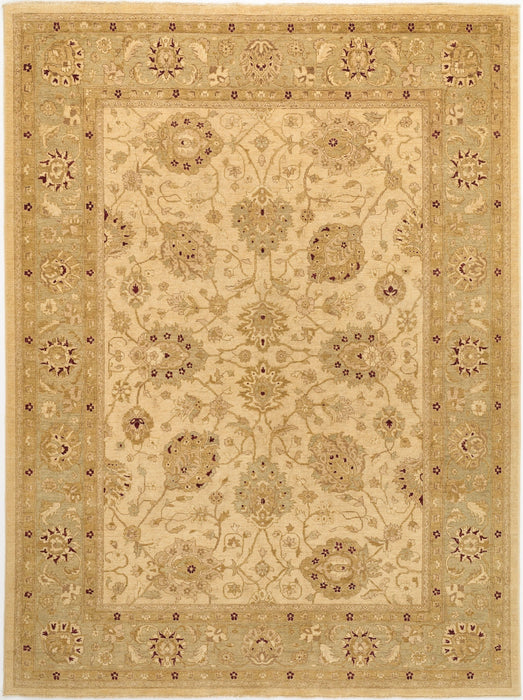 Chobi 9x12 Cream/Sea Green Ghazni Wool