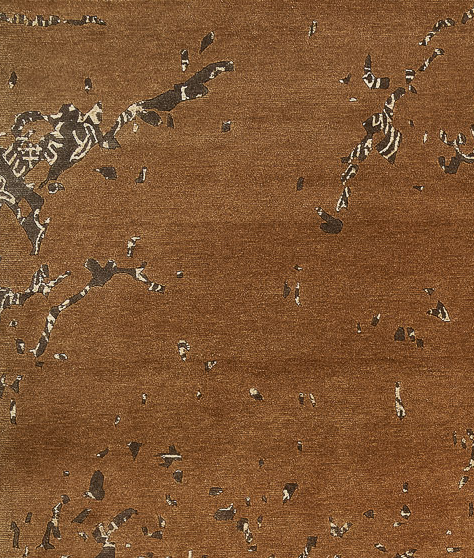 Erased 9x12 Pokhara Brown/Cream Wool and Silk