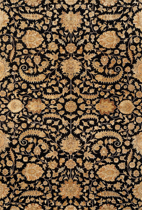9x12 Reflections Black/Gold Wool and Silk