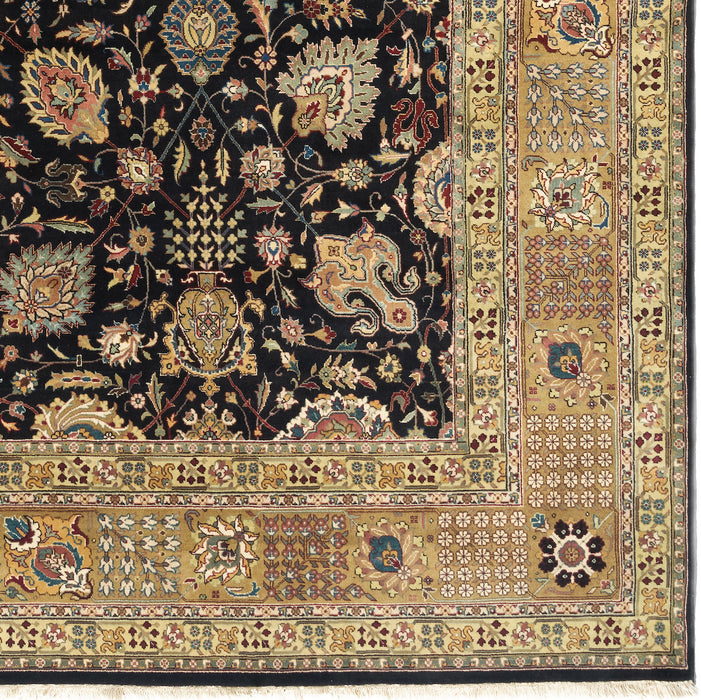 9x12 Tabriz Black/Light Gold Wool