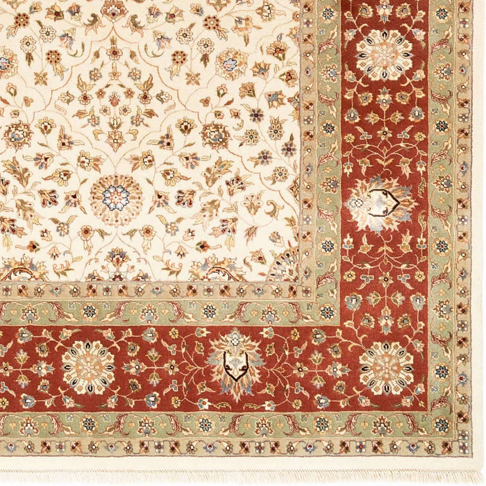 9x12 Bakhtyar Beige/Rust/Ivory Wool and Silk