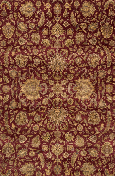 9x12 Premiere Red/Gold Hand-spun Wool
