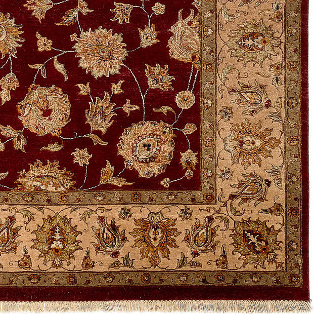 9x12 Reflection Red/Beige Wool and Silk Embossed