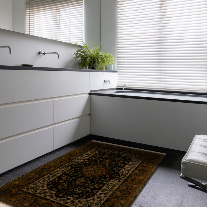 Shah Kashan 2x3 Beige/Black Wool