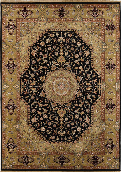 Impressions 5x7 Black/Gold Wool and Silk.
