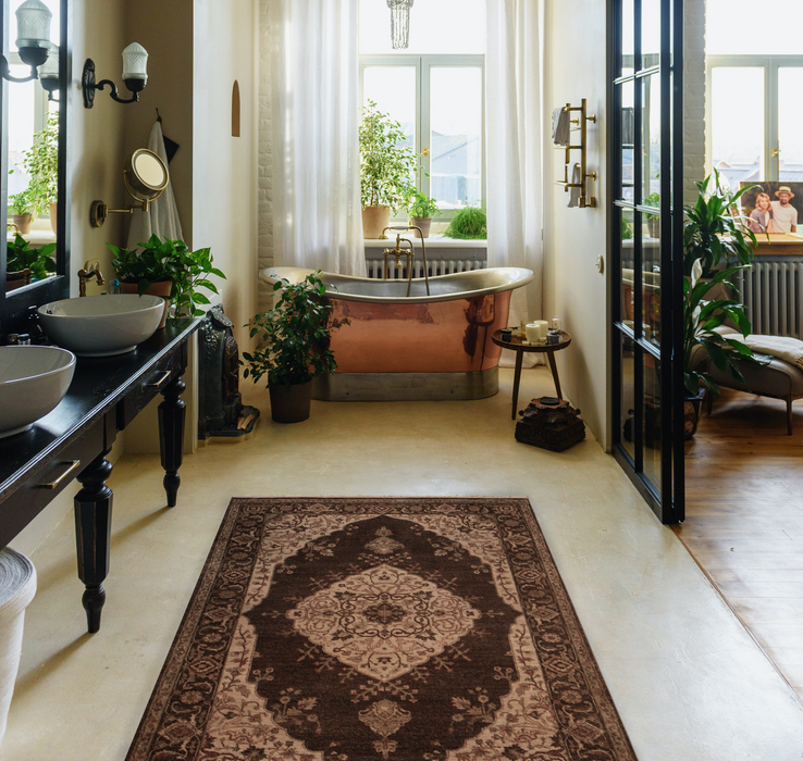4x6 Indo Persian Brown/Brown Wool
