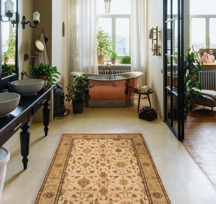 Elegance 4x6 Beige/Gold Wool