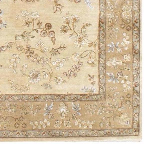 6x9 Reflections Beige/Gold Wool and Silk Embossed A