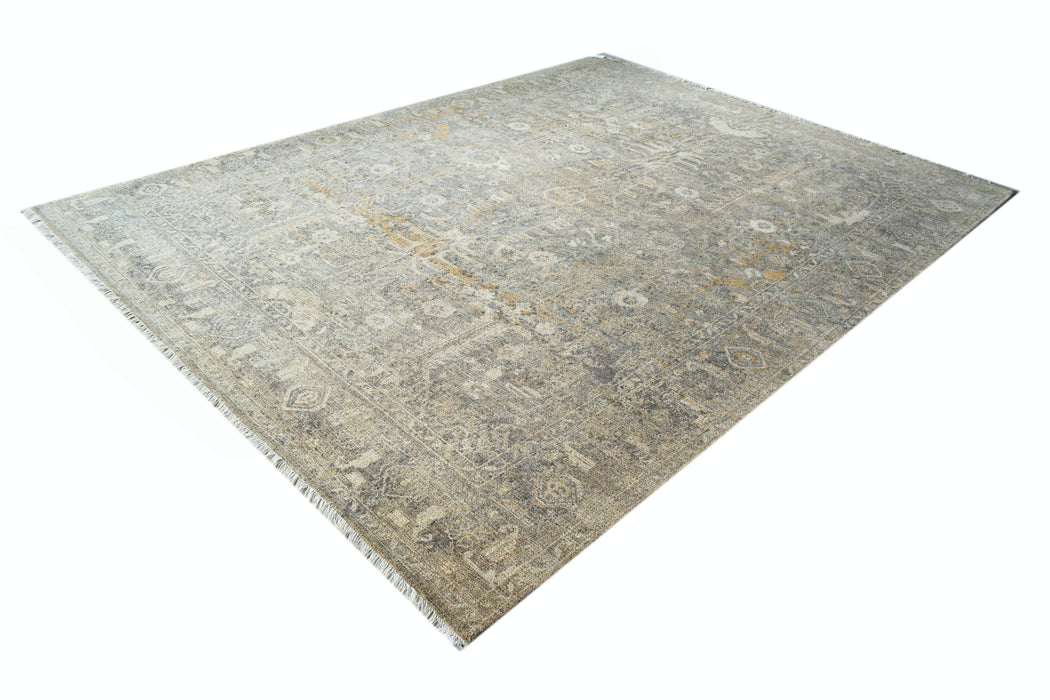 Return To Classic 8x10 Charcoal Light Brown Wool
