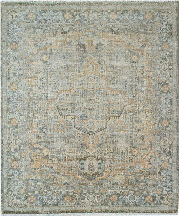 Return To Classic 9x12 Ivory-Light Blue Wool
