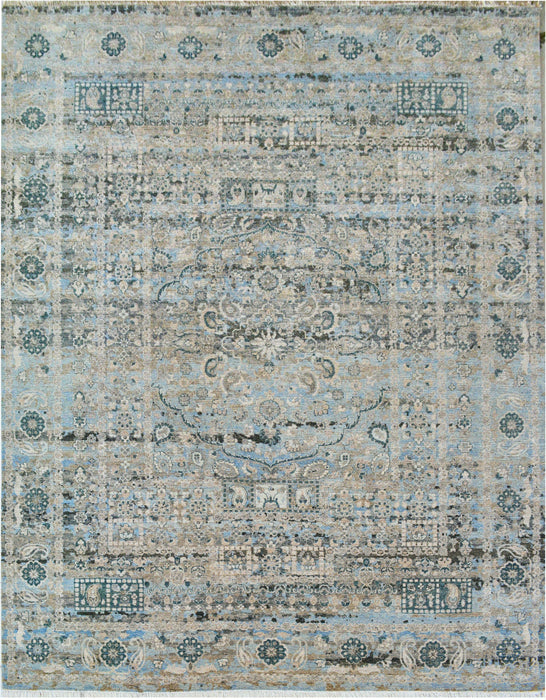 Return To Classic 9x12 Grey-Blue Wool