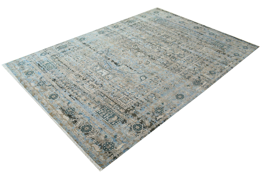 Return To Classic 9x12 Grey-Blue Wool