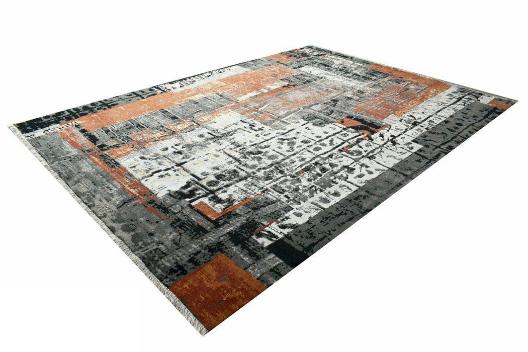 Metabolism 9x12 Rust/Grey Wool and Silk