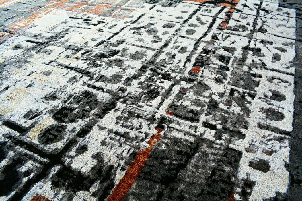 Metabolism 9x12 Rust/Grey Wool and Silk