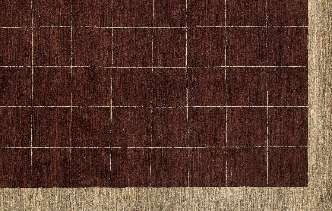 Chuk Palu 9x12 Chocolate Brown and Beige Ghazni Wool