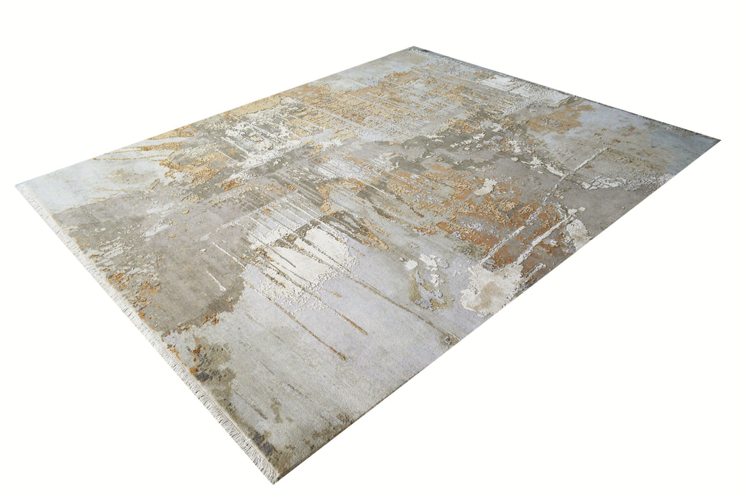 Cinder 9x12 Charcoal-Gold Silk and Wool