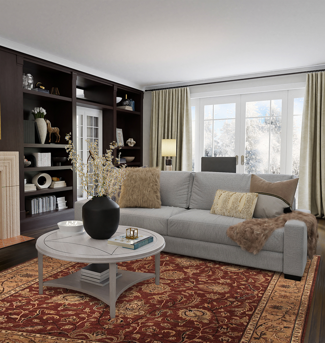 Elegance 6x9 Rust and Beige Wool
