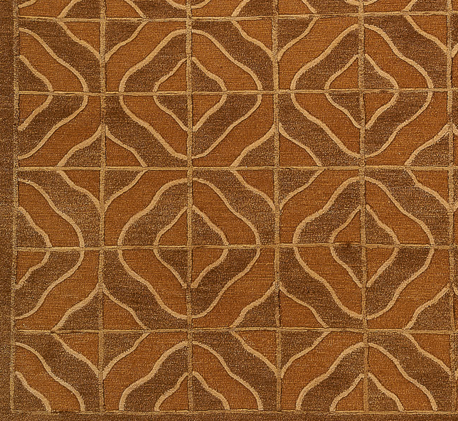 Geometric Brown Wool and Silk