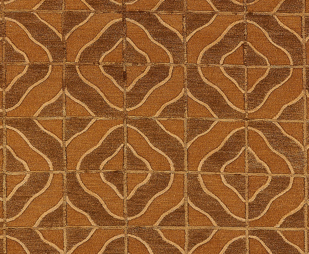 Geometric Brown Wool and Silk