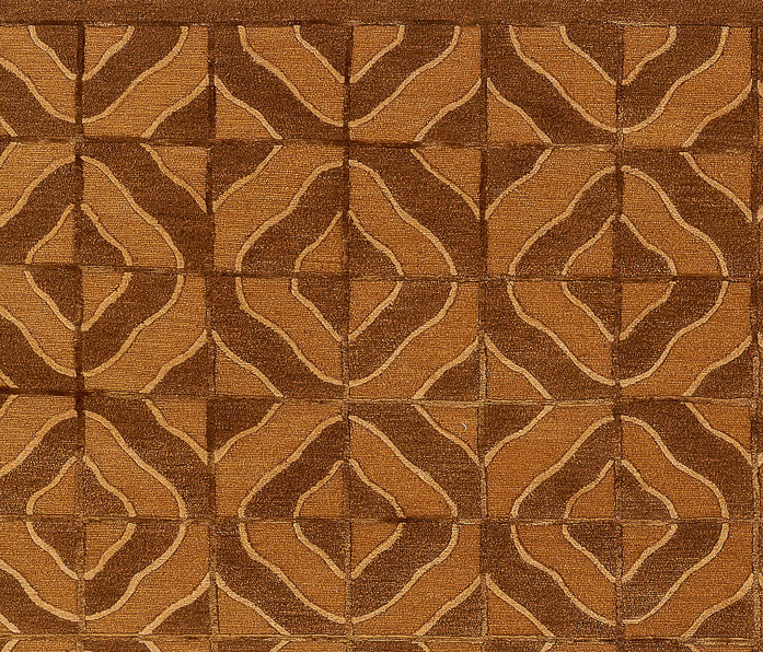Geometric Brown Wool and Silk