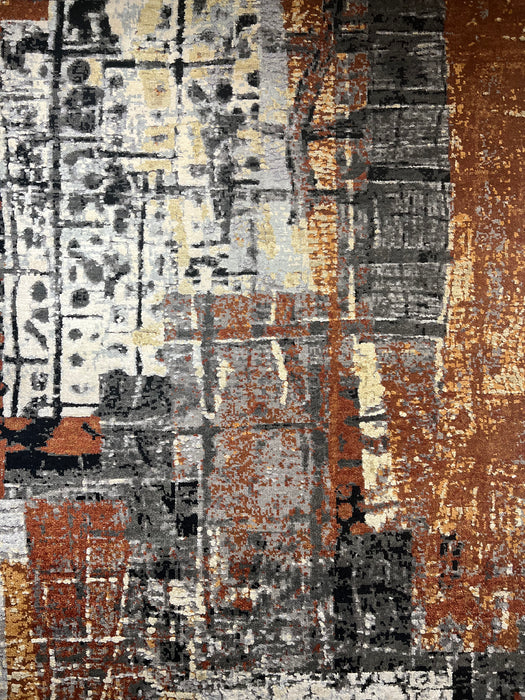 Metabolism 9x12 Rust/Grey Wool and Silk