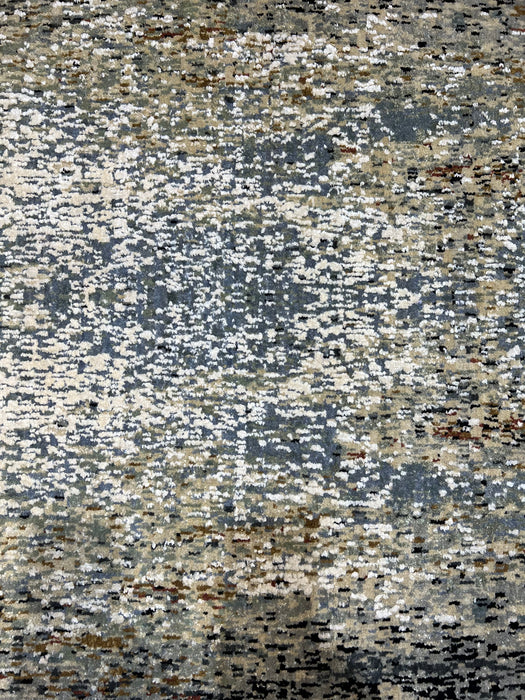 Illuminate 3x12 Black Wool and Embossed Silk