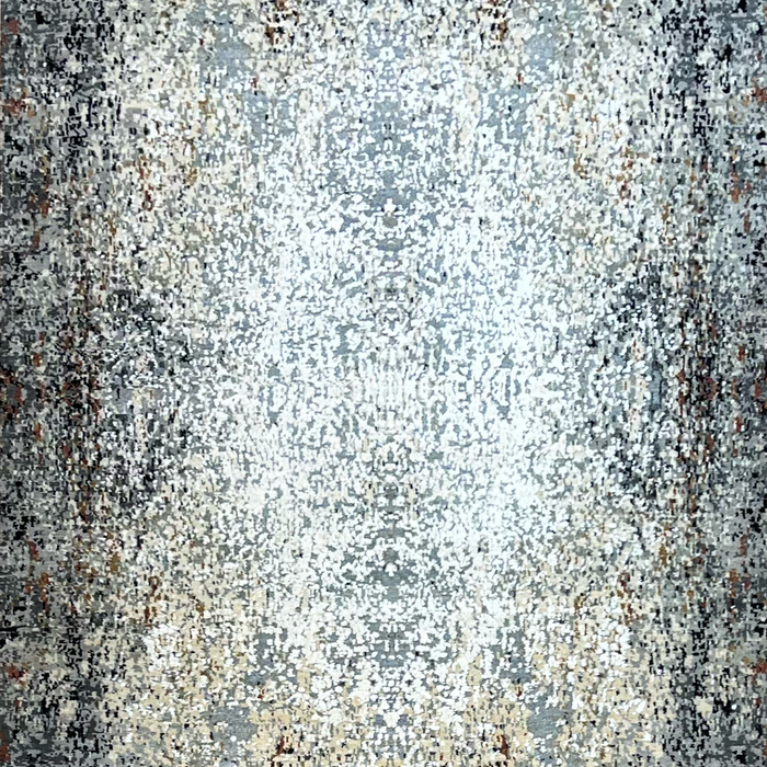 Illuminate 3x8 Black Wool and Embossed Silk