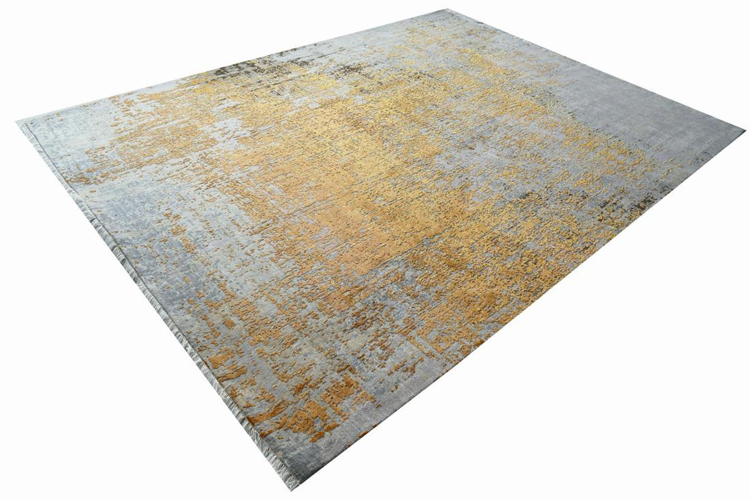 Oro 8x10 Gold/Charcoal Wool and Silk