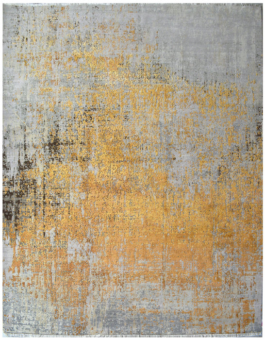 Oro 8x10 Gold/Charcoal Wool and Silk
