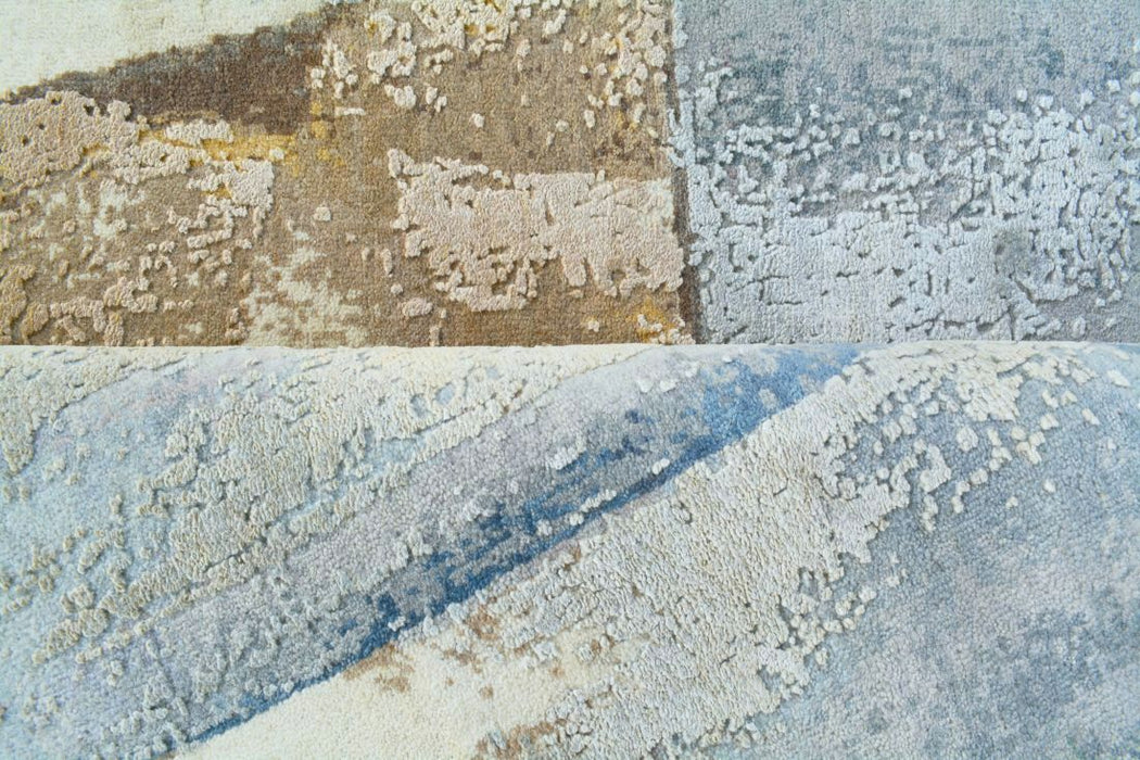 Two Texture Rug Textures Two Blue/Brown — Indo Designer Rugs