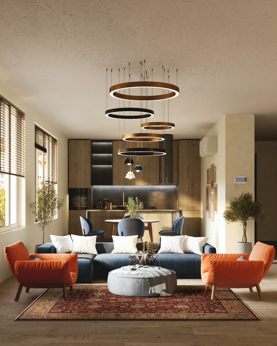 Elegance 6x9 Rust and Beige Wool