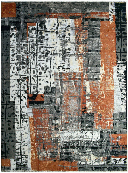 Metabolism 9x12 Rust/Grey Wool and Silk