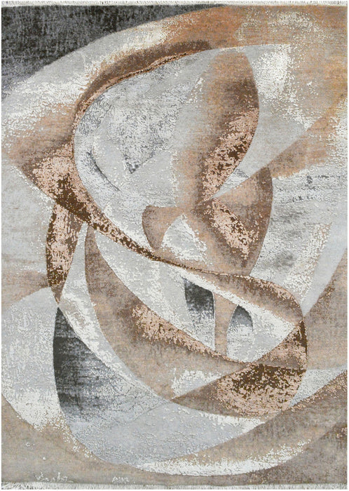 Mirage 5x7 Camel-Brown Silk and Wool