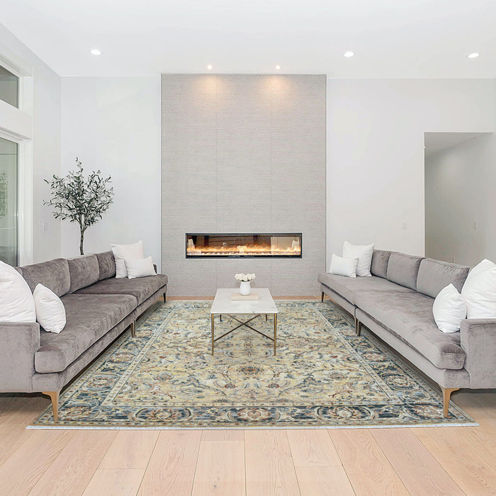 Amritsar 8x10 Gold-Grey Wool