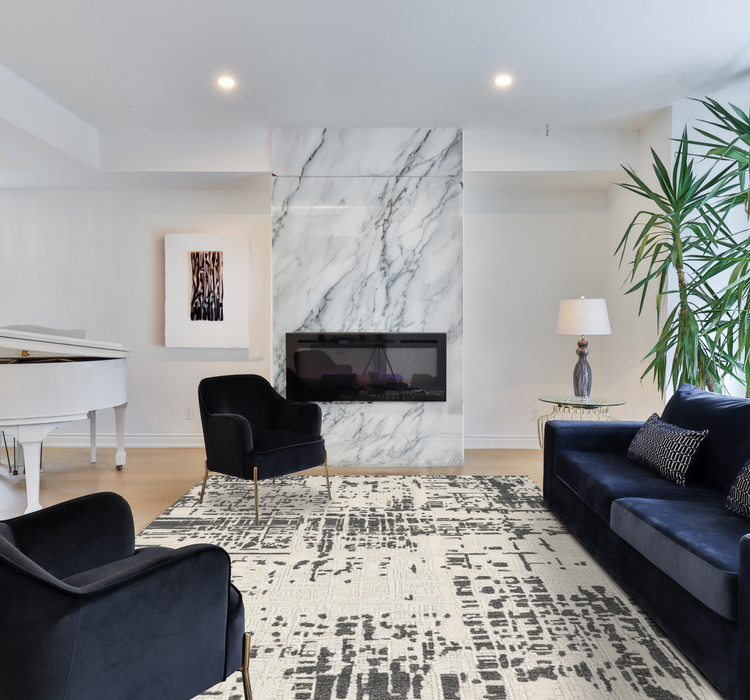 Rock Garden 9x12 Grey/Ivory Wool