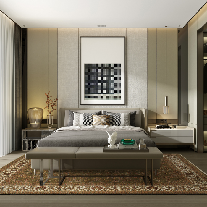 9x12 Indo-Persian Benares Green/Cream Wool