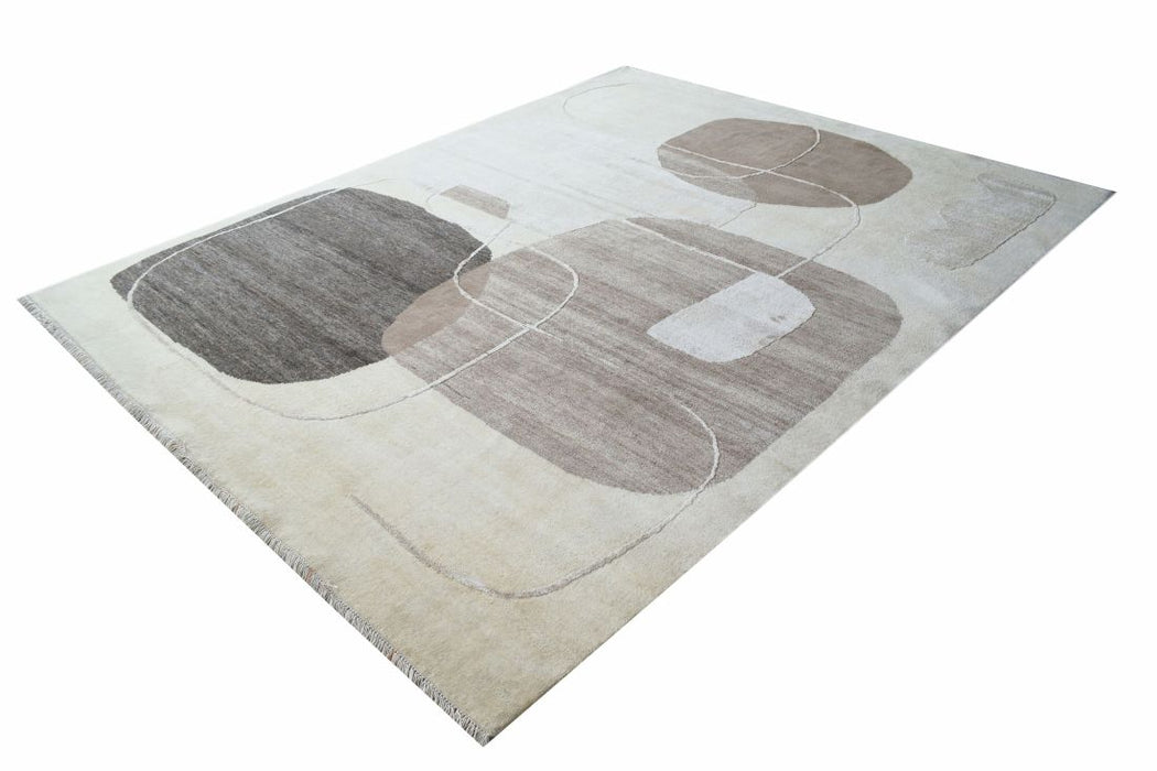 Spatial Five Ivory-Brown Wool and Silk