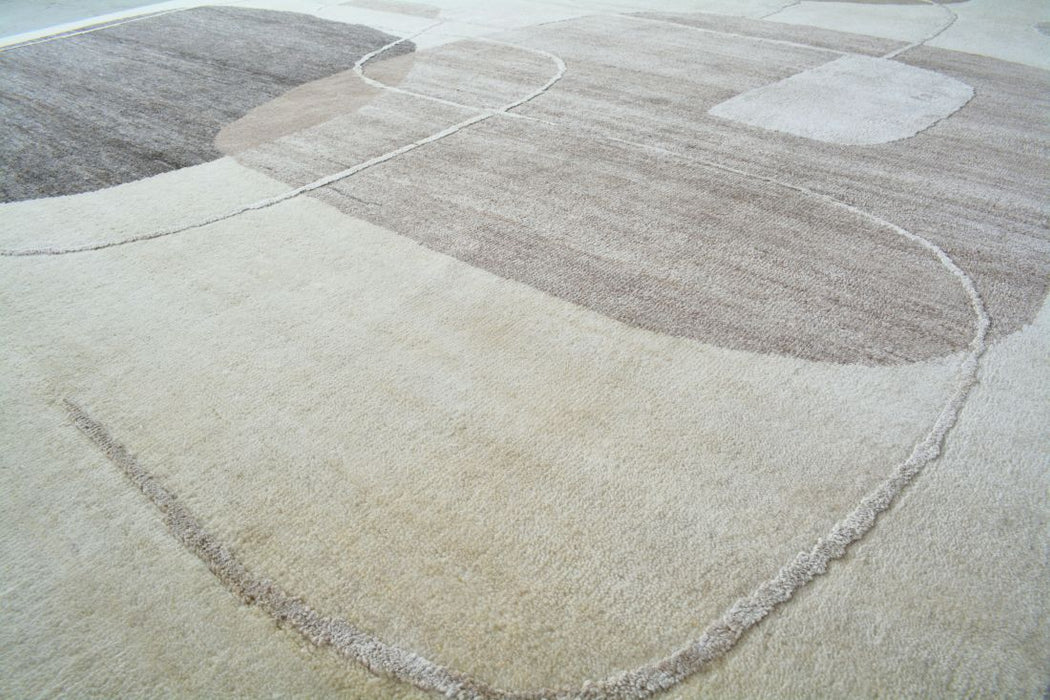 Spatial Five Ivory-Brown Wool and Silk