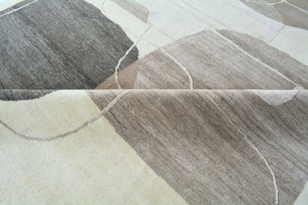 Spatial Five Ivory-Brown Wool and Silk